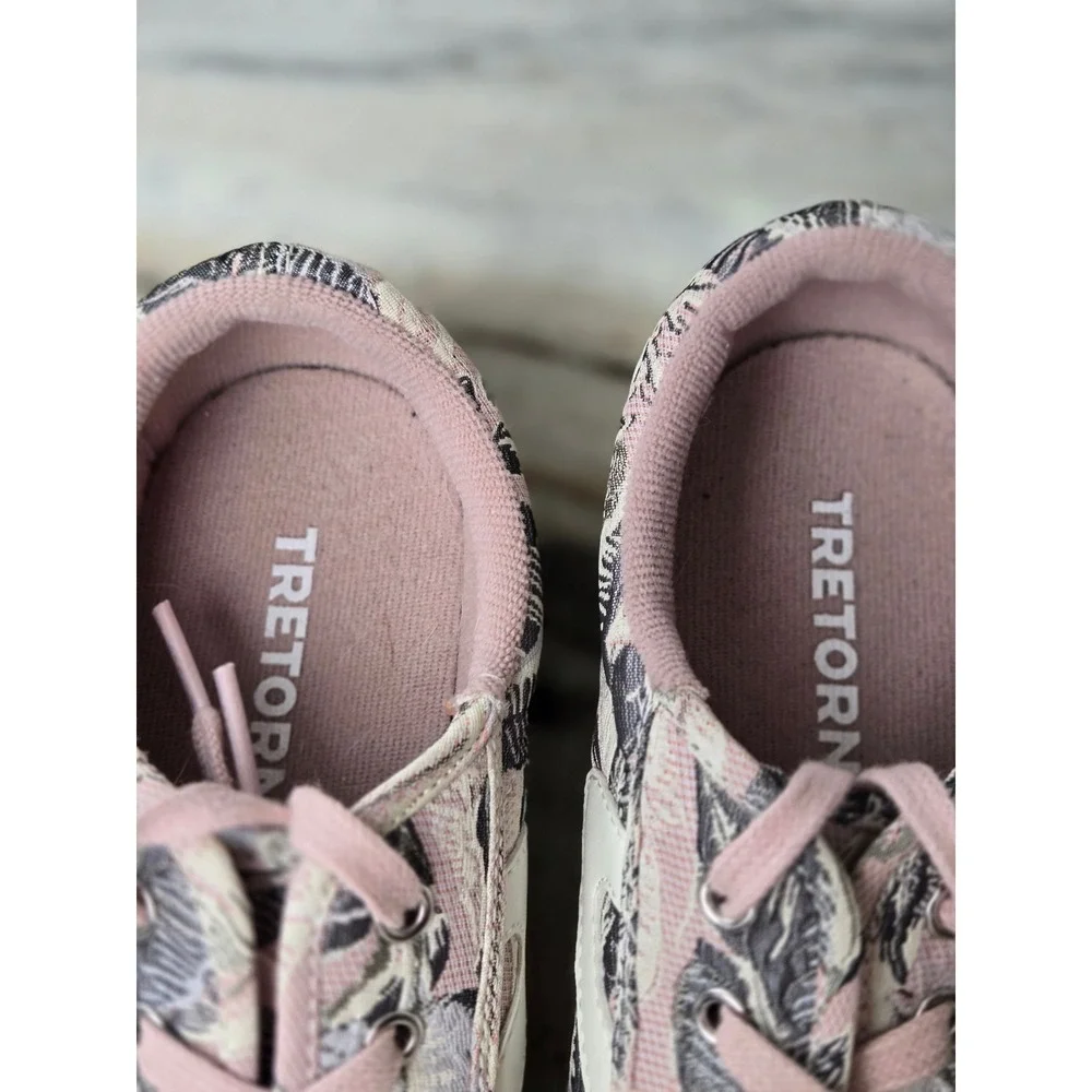 Tretorn Rawlins Pink Jacquard Tapestry Floral Bird Sneakers Low Top Lace‎ Up 6